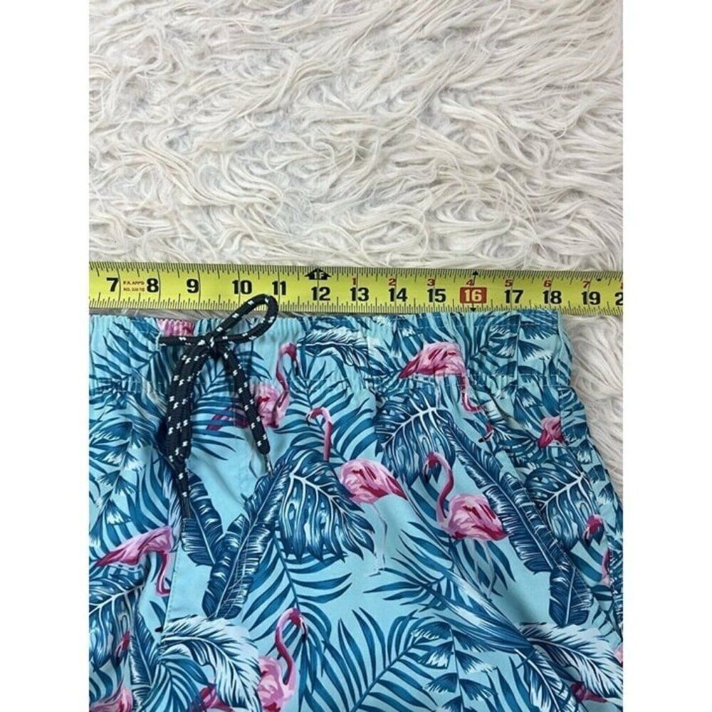 Surplus Men's Size XL Blue & Pink Tropical Flamingo Swim Trunks Board Shorts - Picture 4 of 9